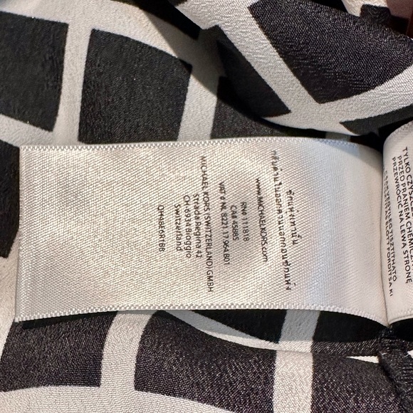 MICHAEL KORS - Geometric Shift Dress Sz 12 Zipper - BLACK WHITE - Picture 14 of 16